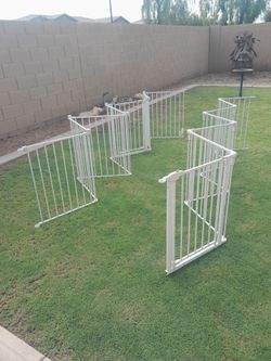 7 Panel White Metal Security Pet Fencing With Gates $45 each See All Photos Read Description