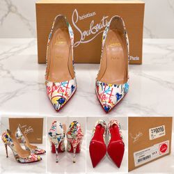 Christian Louboutin Graffiti Print Stiletto Heels