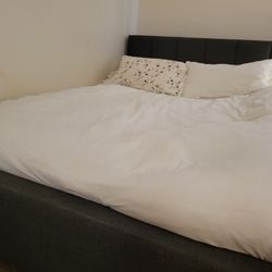 Queen Mattress and Bed Frame (Free Vanity)