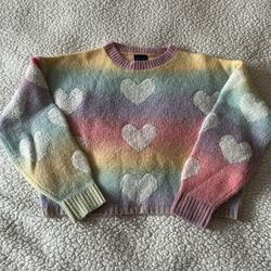 Cute Hearts Sweater XS