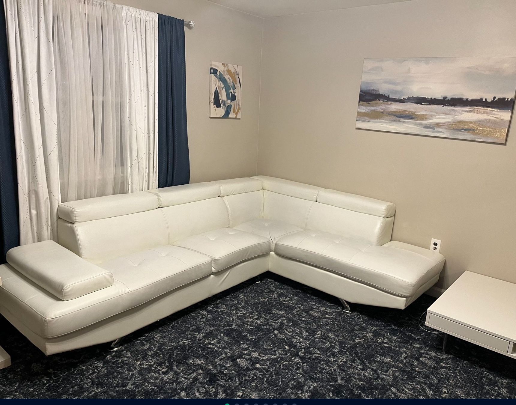 WHITE MODERN SECTIONAL 😍🤍😍 SECCIONAL MODERNO EN BLANCO