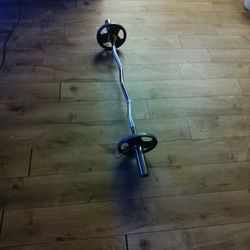Body Solid Curlbar With Pair Of 5 Lb Olympic Weight Plates