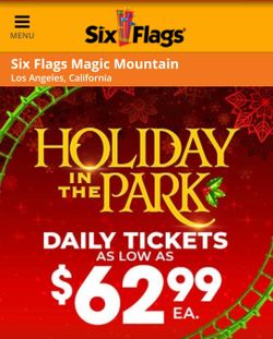Six Flags Holiday in the park Tickets