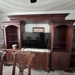 Entertainment Center, Desk, and Dining Set