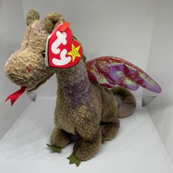 TY Beanie Babies - “Scorch” The Dragon - 1998 - Rare & Has Errors! 