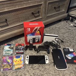 Perfect Working Switch OLED Model HEG-001 Handheld Console - 64GB - White - Pro Controller 