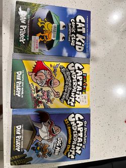 Captain Underpants & Cat Kid Comic Club Hardcover Book Bundle – 3 Books