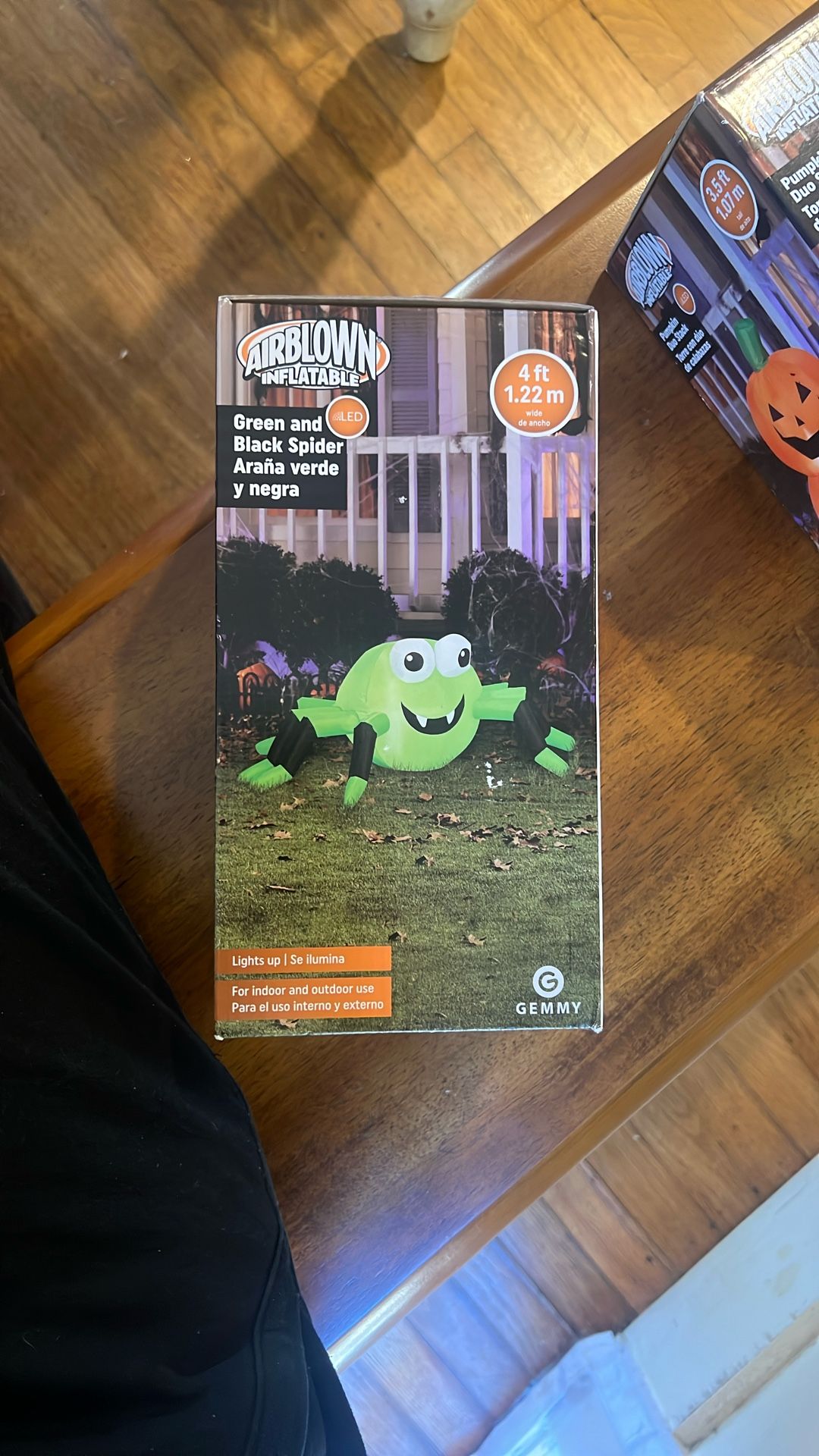 4ft Tall Green And Black Spider