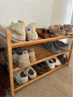 Wood Shoe Rack — 3 Tier