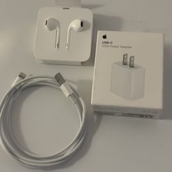 Earphone And iPhone Charger 