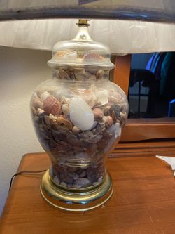 Vintage Shell Filled Lamp