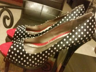 Rampage Polka-dot Heels Size 8 1/2 New