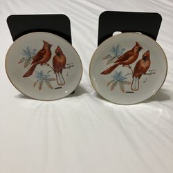 Two Vintage Cardinal Decorative Plates