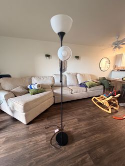 Black Floor Lamp with Two Light Heads