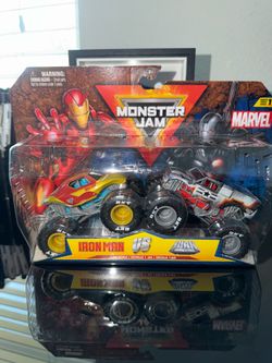 Monster Jam Iron Man vsMonster Jam Iron Man vs War Machine 1:64 Scale Toy Trucks