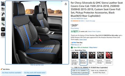 *NEW* Rideposh Custom Chevy Silverado & GMC Sierra PU Leather Seat Covers