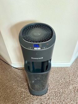 Honeywell Top Fill Digital Humidistat Cool Mist Humidifier for Bedroom, Home or Office with Space Saving Tower Design, Black