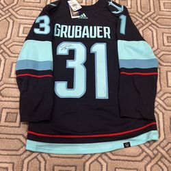 Seattle Kraken Phillip Grubauer Autographed Adidas Jersey 