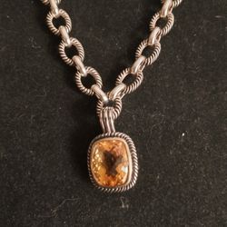 Necklace- Sterling Silver & Citrine Detachable Enhancer