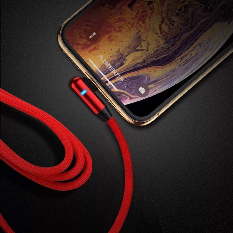 iPhone charging cable fast charging 90 degree elbow