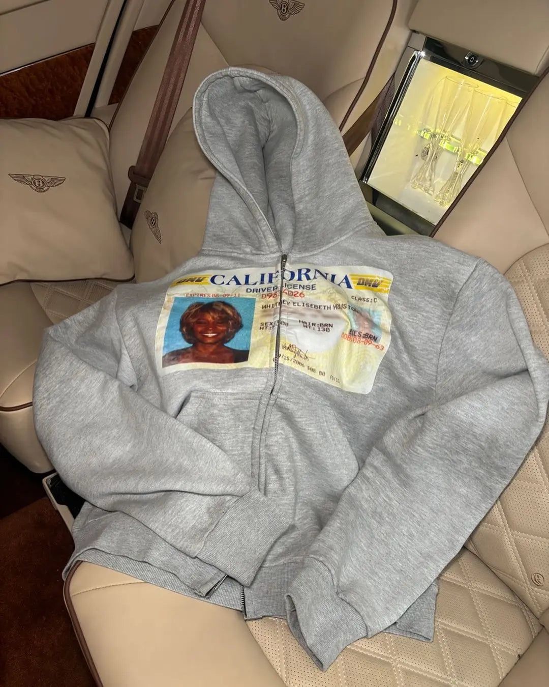 Grey Whitney Houston Hoodie