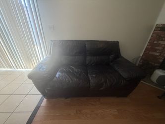 Dark Brown Leather Couch set