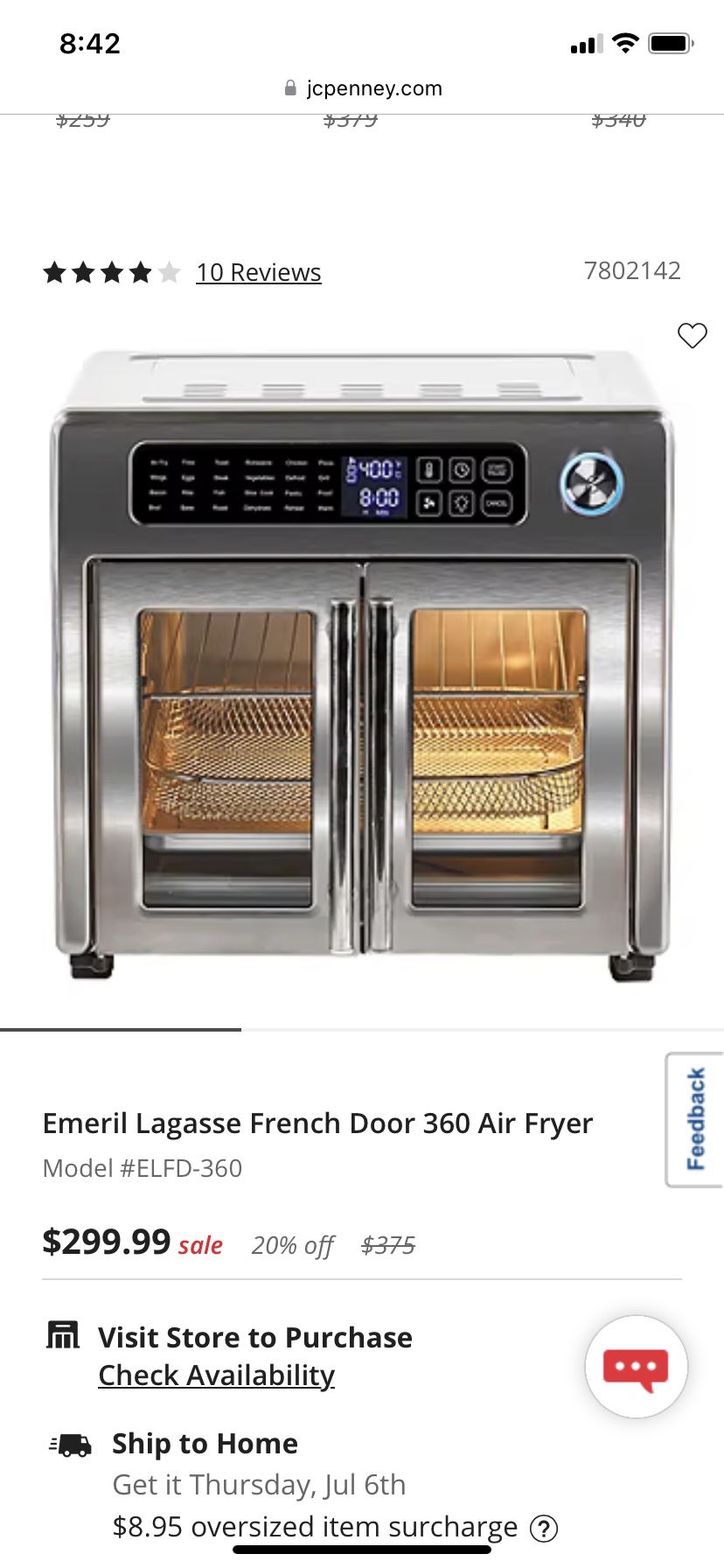Emeril Lagasse French Door Air Fryer 360 - Silver