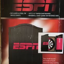 ESPN Dartboard And cabinet Set