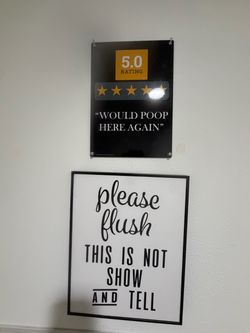 Funny Bathroom Wall Signs Set of 2