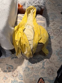 Vintage Merona Yellow Floral Zip-Up Hoodie – Size M