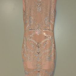 Payton Embellished Midi Dress - Nude