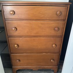 Wooden Dresser & Metal Table