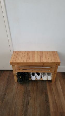 Shoe rack with bench