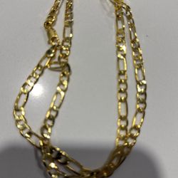Gold Over Silver Chain Figaro Link