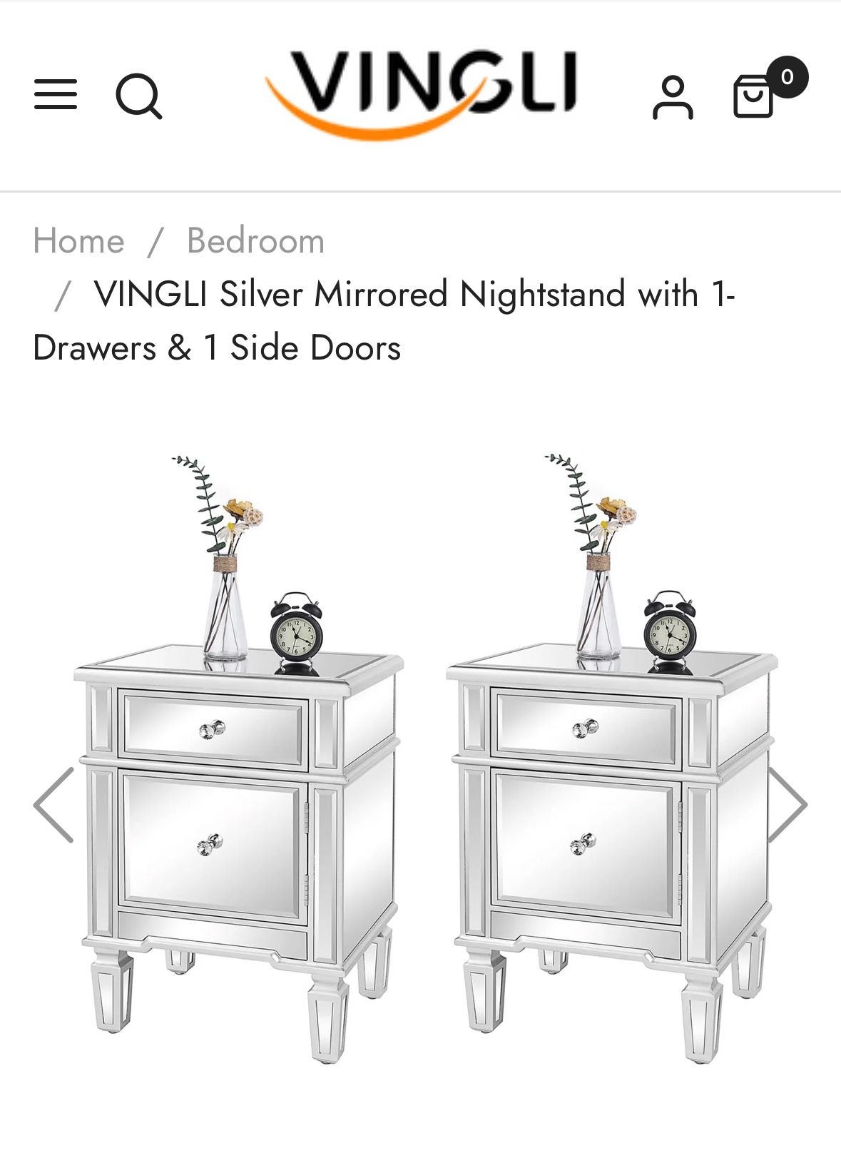 Mirrored nightstands