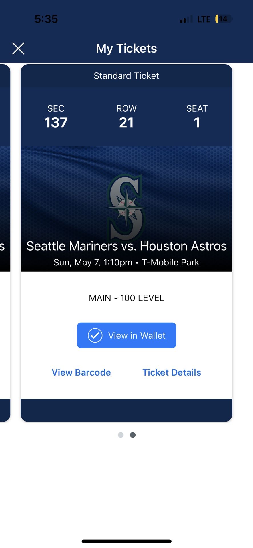 Mariners VS Astros Sunday Game