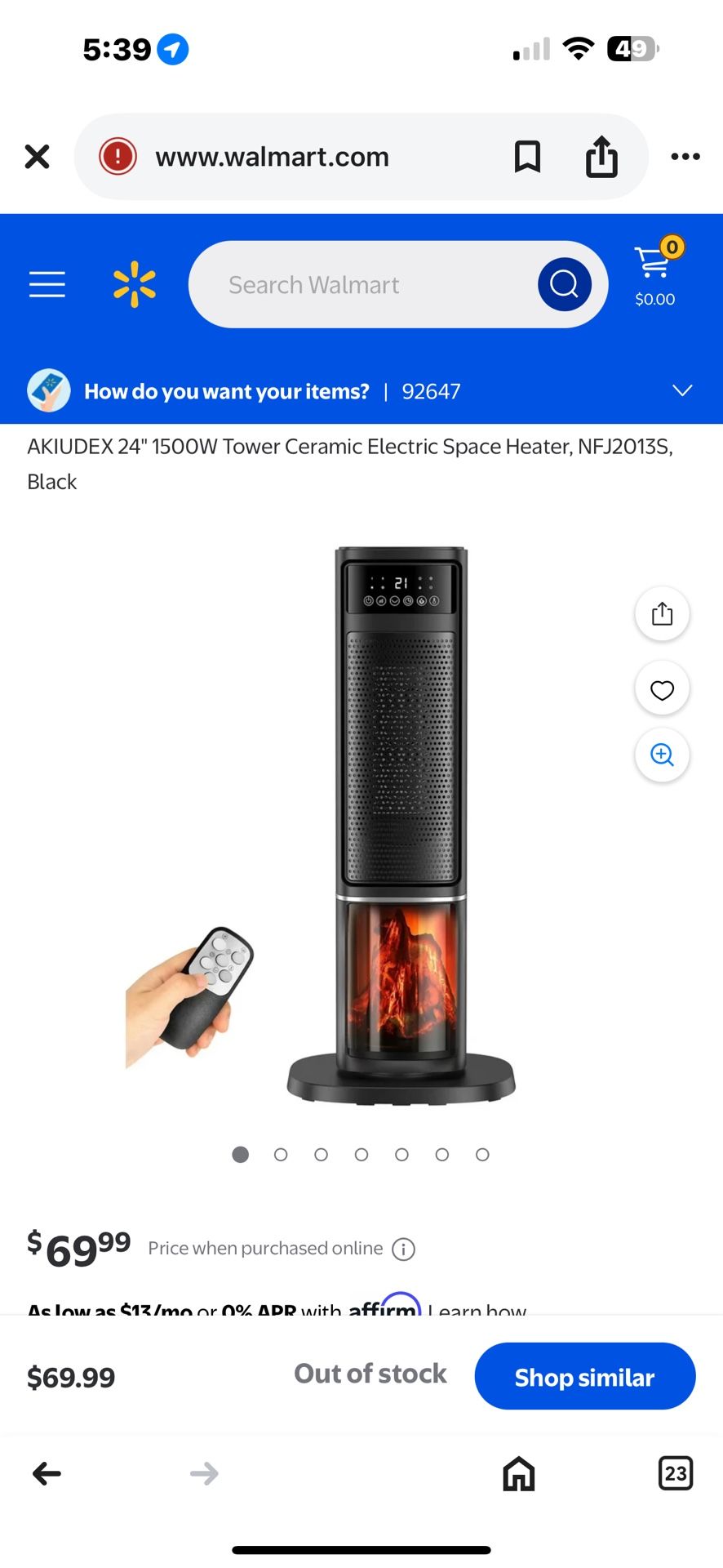 New oscillating heater with digital controls and remote