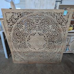 Square Hand Carved Wall Art