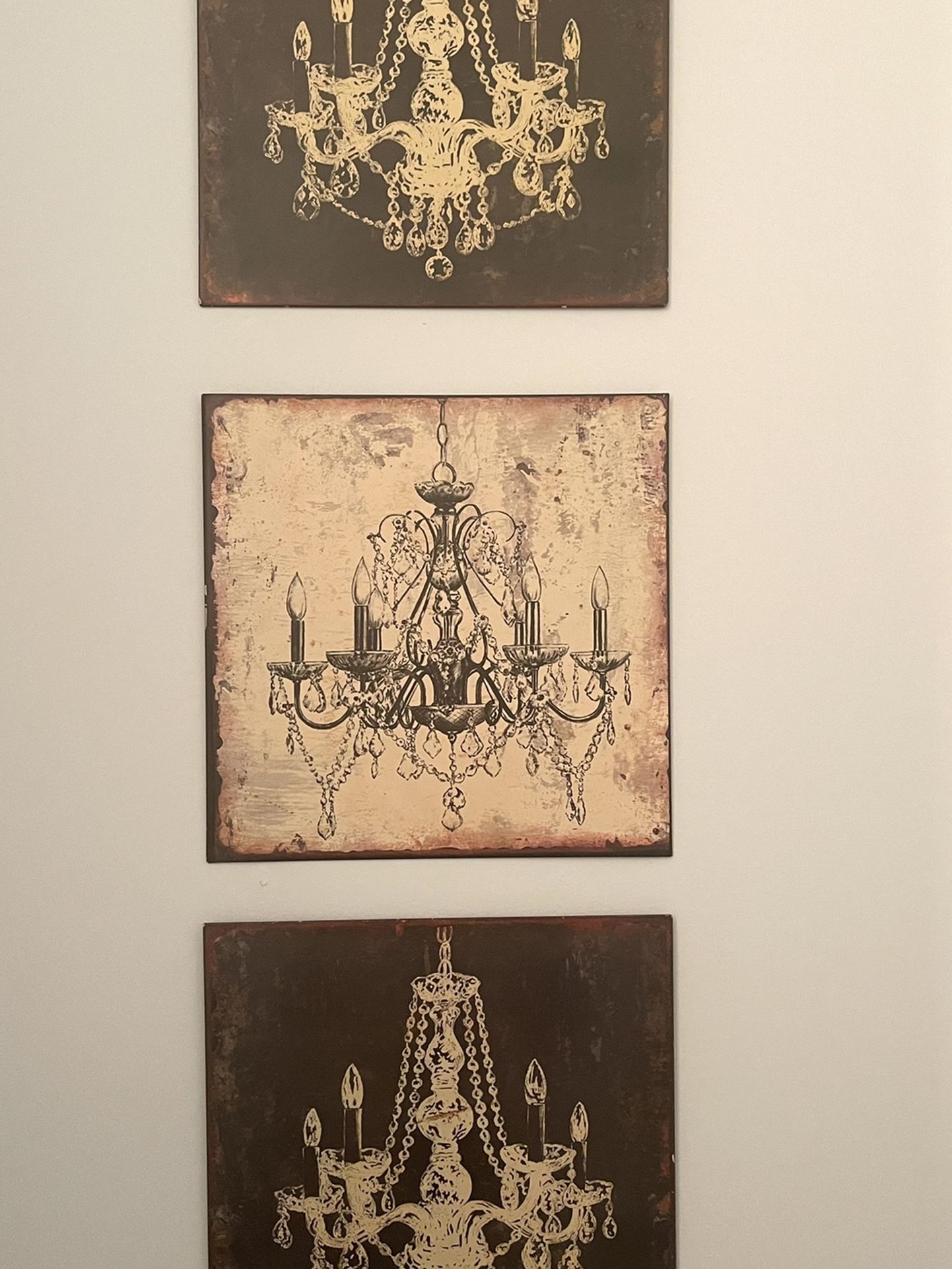Vintage Chandeliers 3 Piece Wall Art