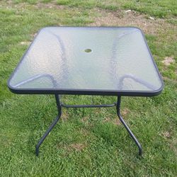 Outdoor Glass Patio Table 