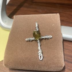 Wire Wrapped Hammered Cross