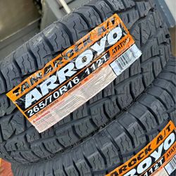265/70R16 Set Of 4 Arroyo A/T New Tires 