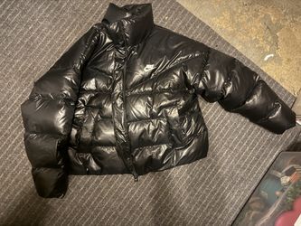 WOMENS XL NIKE PUFFER JACKET COAT BLACK DOWN 