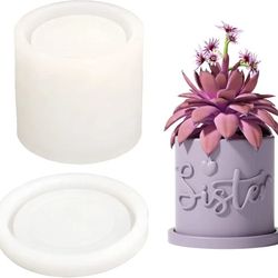 NEW Concrete Planter Mold with Tray - DIY Succulent & Candle Pot Silicone Mold