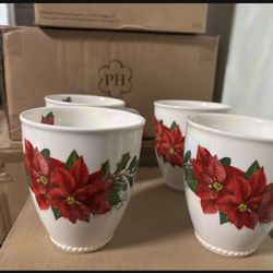 Princess House Tazas Para Café Elegante Navidad Set De 4 