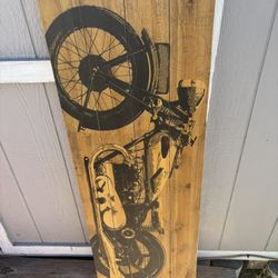 Motorcycle Wood Art Sign Wall Hanging