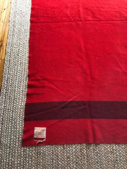 Vintage 1960s Hudson Bay Scarlet 3.5 Pt Blanket