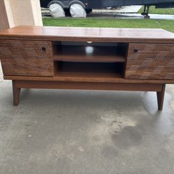 Wood TV Stand 43.5”L x 15.5” W x 20”H $160 obo