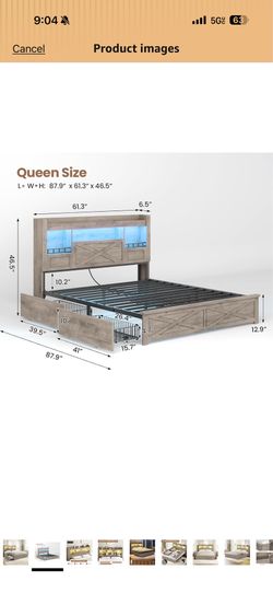 Queen size bed frame