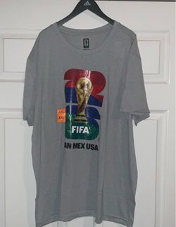 FIFA World Cup 2026 "CANADA MEXICO USA 26" Gray Stadium Edition T-Shirt New with tags Adult mens Size XXL Quality comfortable made with Egypt cotton